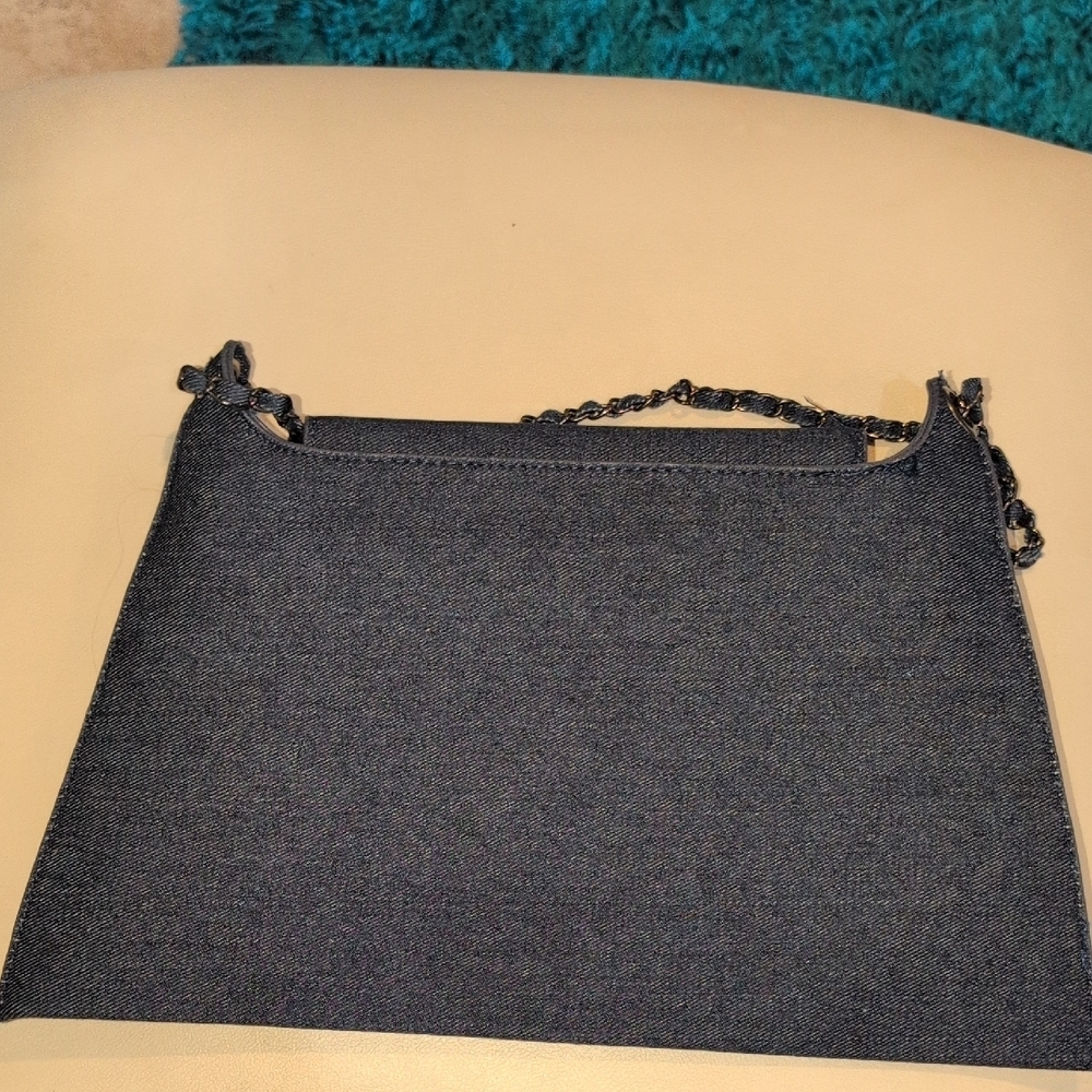 Studded Denim Chain Shoulder Bag - Picture 7 of 10